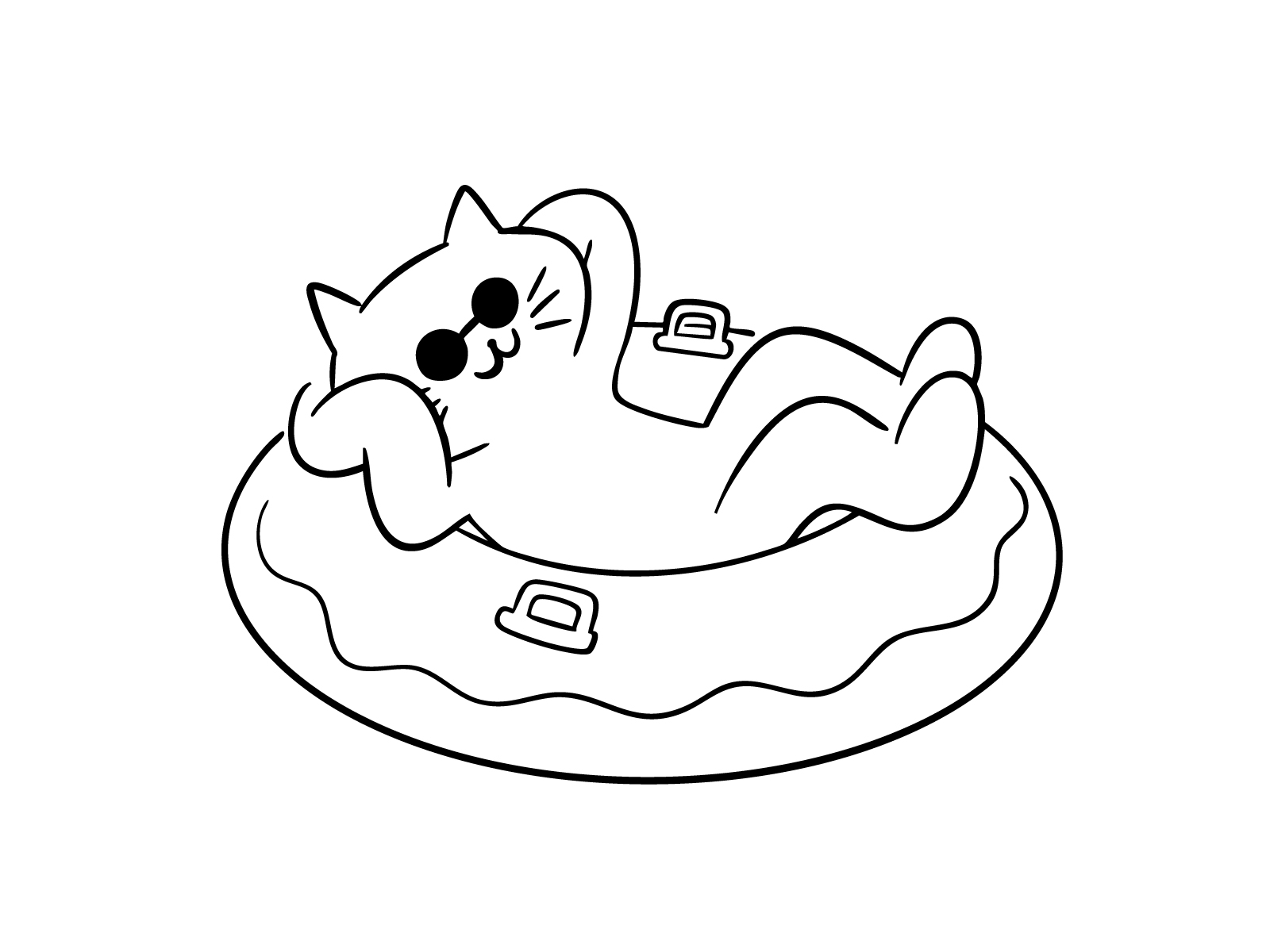 リゾートでくつろぐ猫