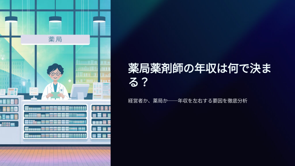 薬局薬剤師の年収は何で決まる？
経営者か、薬局か　年収を左右する要因を徹底分析