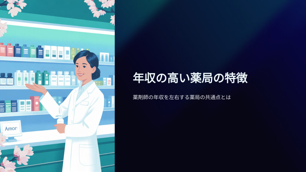 年収の高い薬局の特徴
薬剤師の年収を左右する薬局の共通点とは