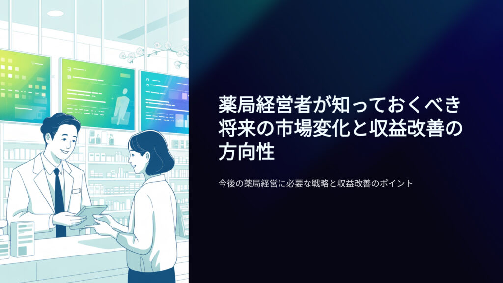 薬局経営者が知っておくべき将来の市場変化と収益改善の方向性