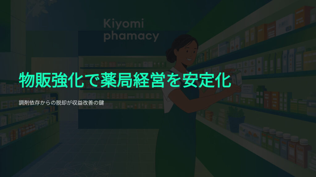 物販強化で薬局経営を安定化
調剤依存からの脱却が収益改善のカギ