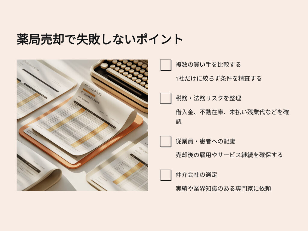 薬局売却で失敗しないポイント