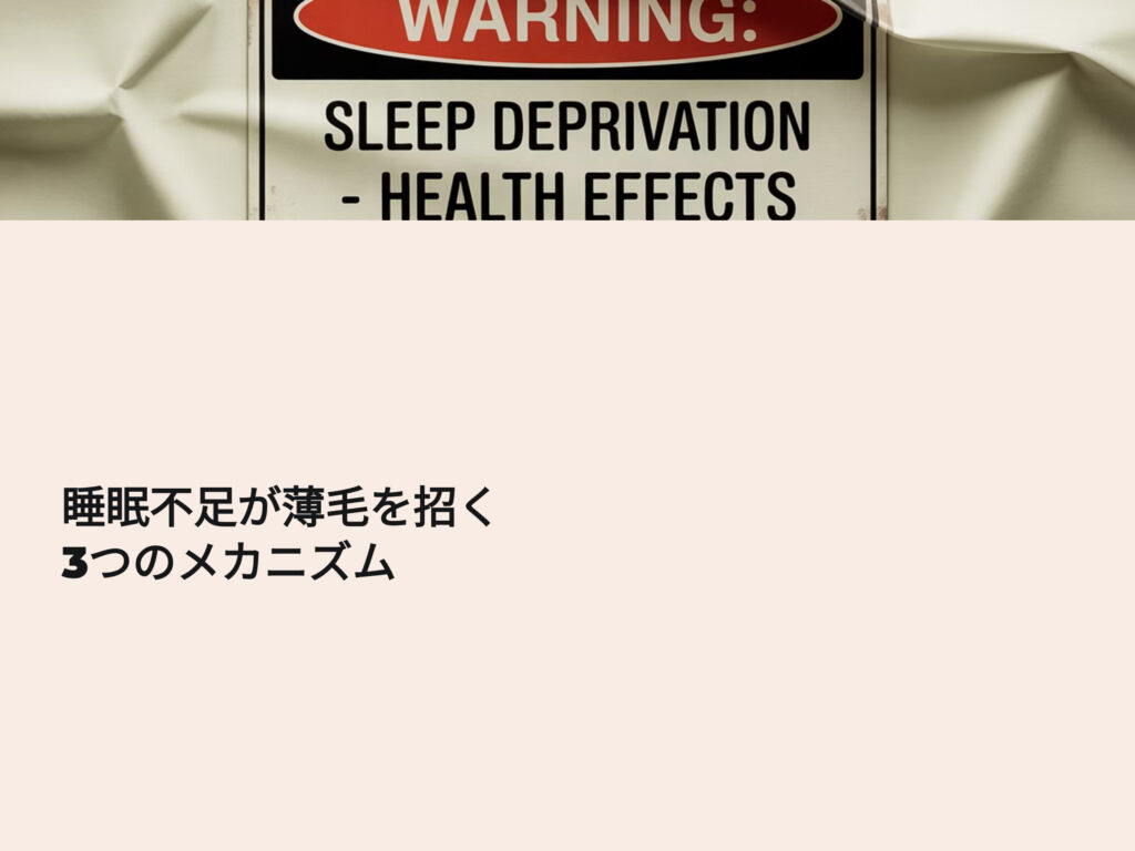 睡眠不足が薄毛を招く
3つのメカニズム