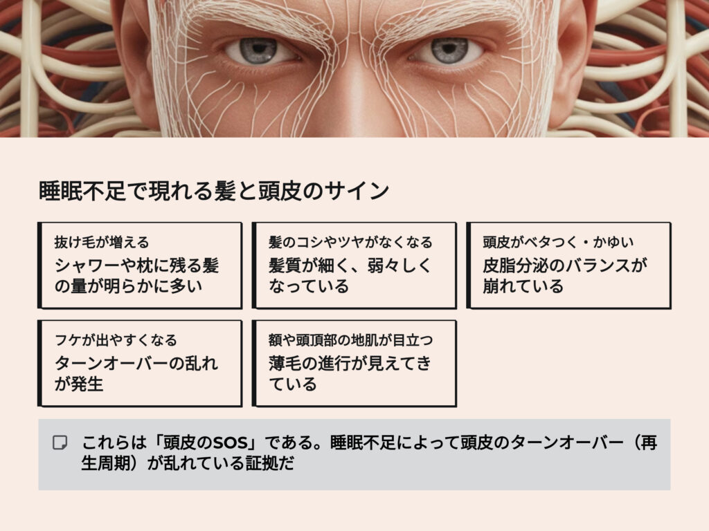 睡眠不足で現れる髪と頭皮のサイン