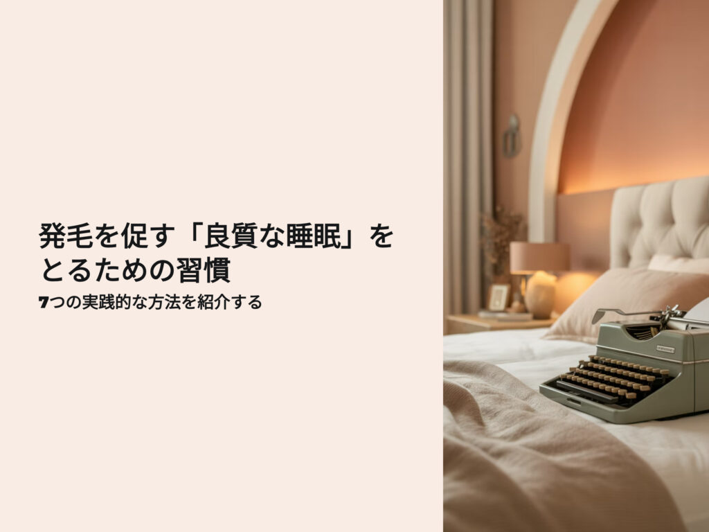 発毛を促す良質な睡眠をとるための習慣