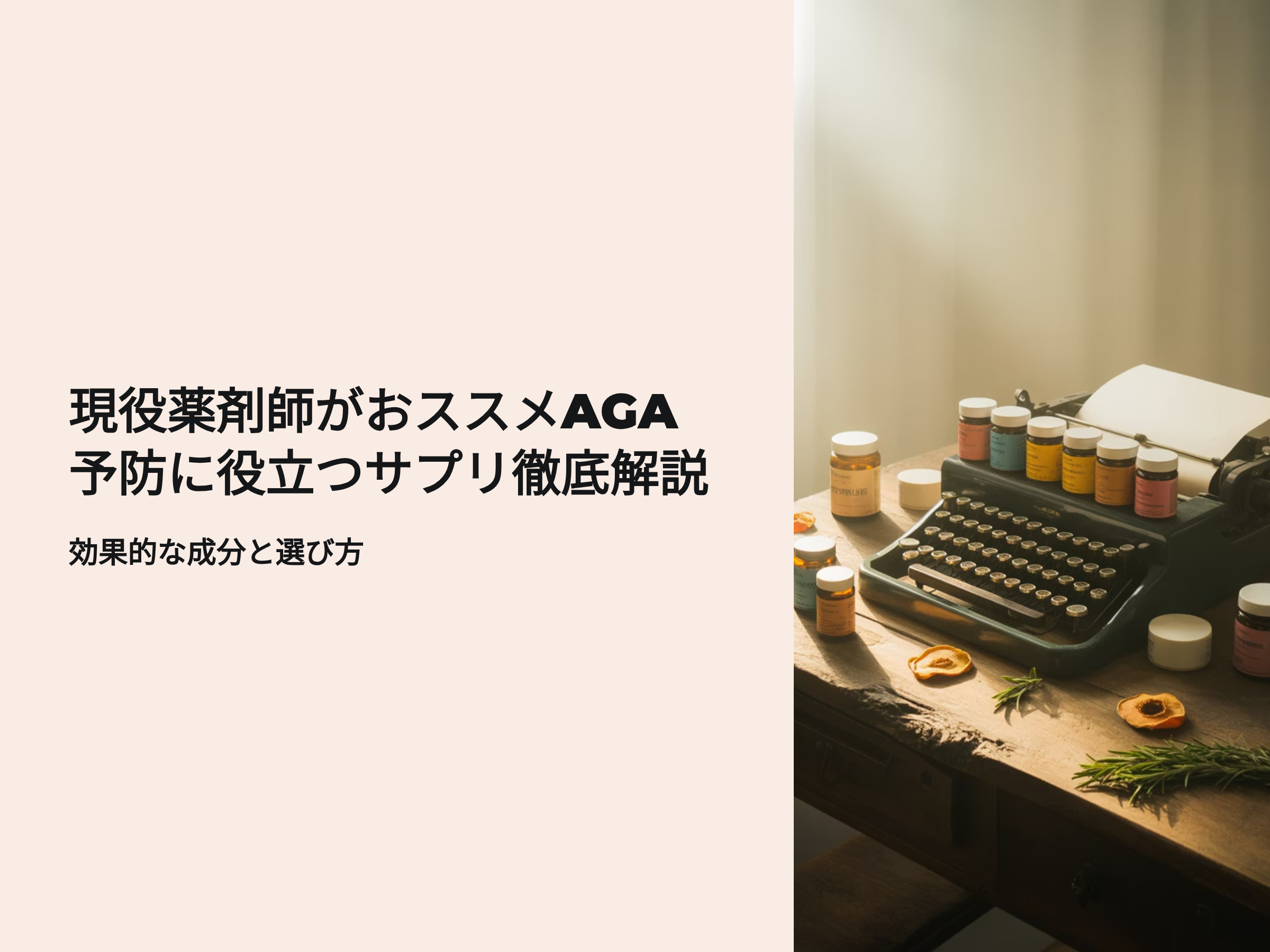 現役薬剤師がおススメするAGAに役立つサプリ徹底解説