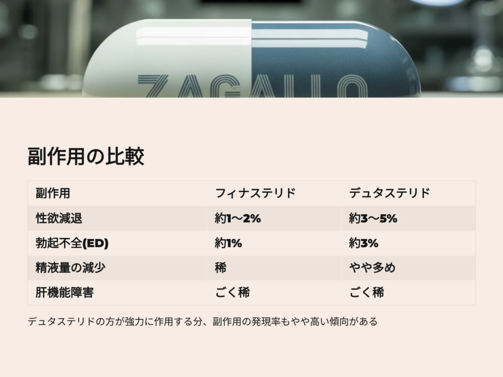 副菜用の比較
フィナステリドとデュタステリド