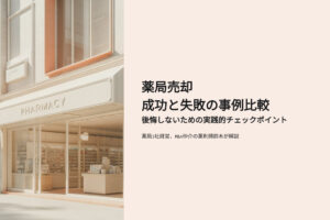 薬局売却　成功と失敗の事例比較 後悔しないための実践的チェックポイントを解説 薬局経営、薬局M&A仲介の薬剤師鈴木重正が解説