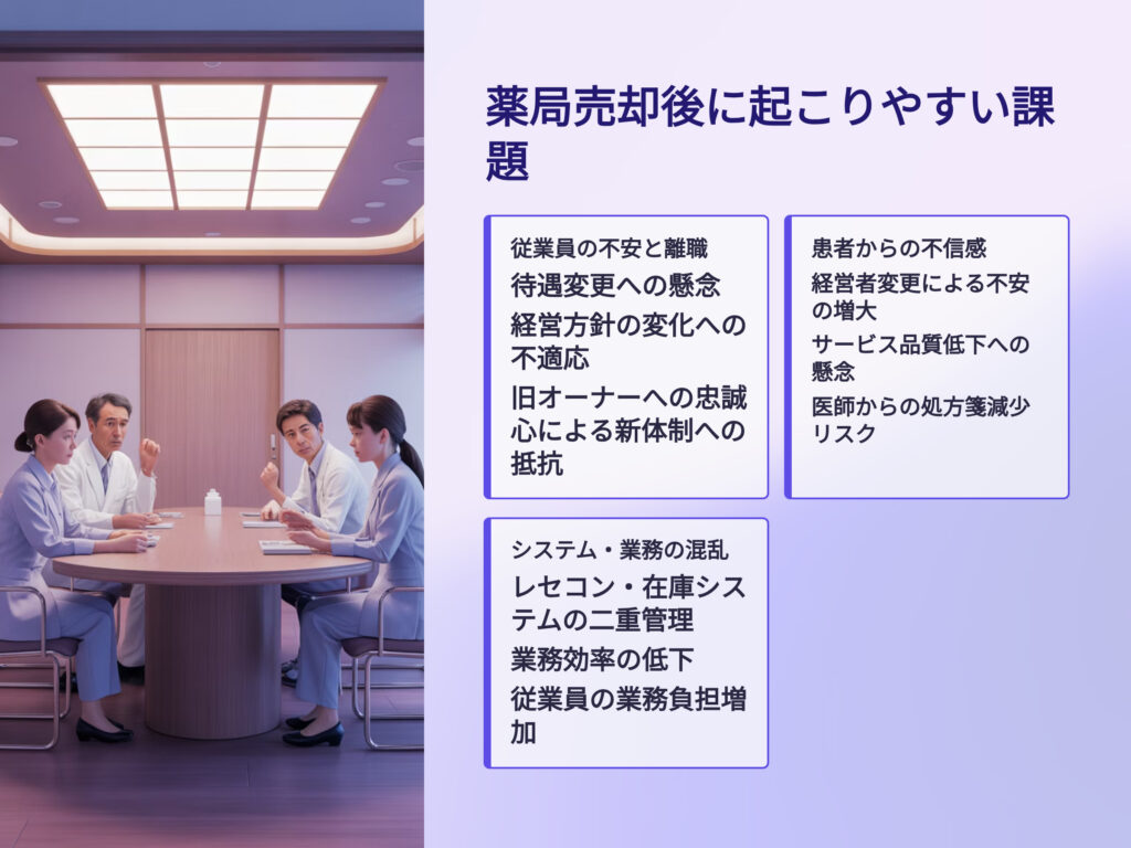 薬局売却後に起こりやすい課題