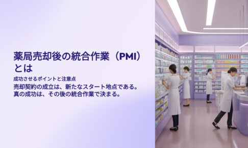 薬局売却後の統合作業（PMI）とは 成功させるポイントと注意点 売却契約の成立は、新たなスタート地点である。真の成功は、その後の統合作業で決まる。