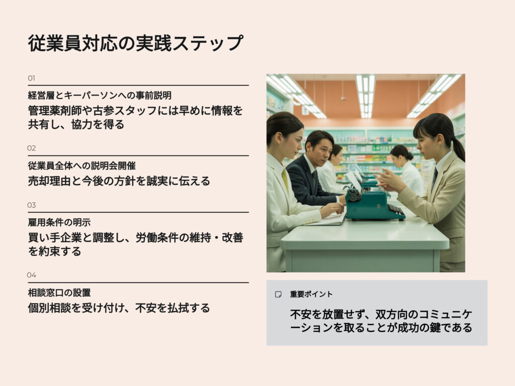 薬局売却時の従業員対応の実践ステップ