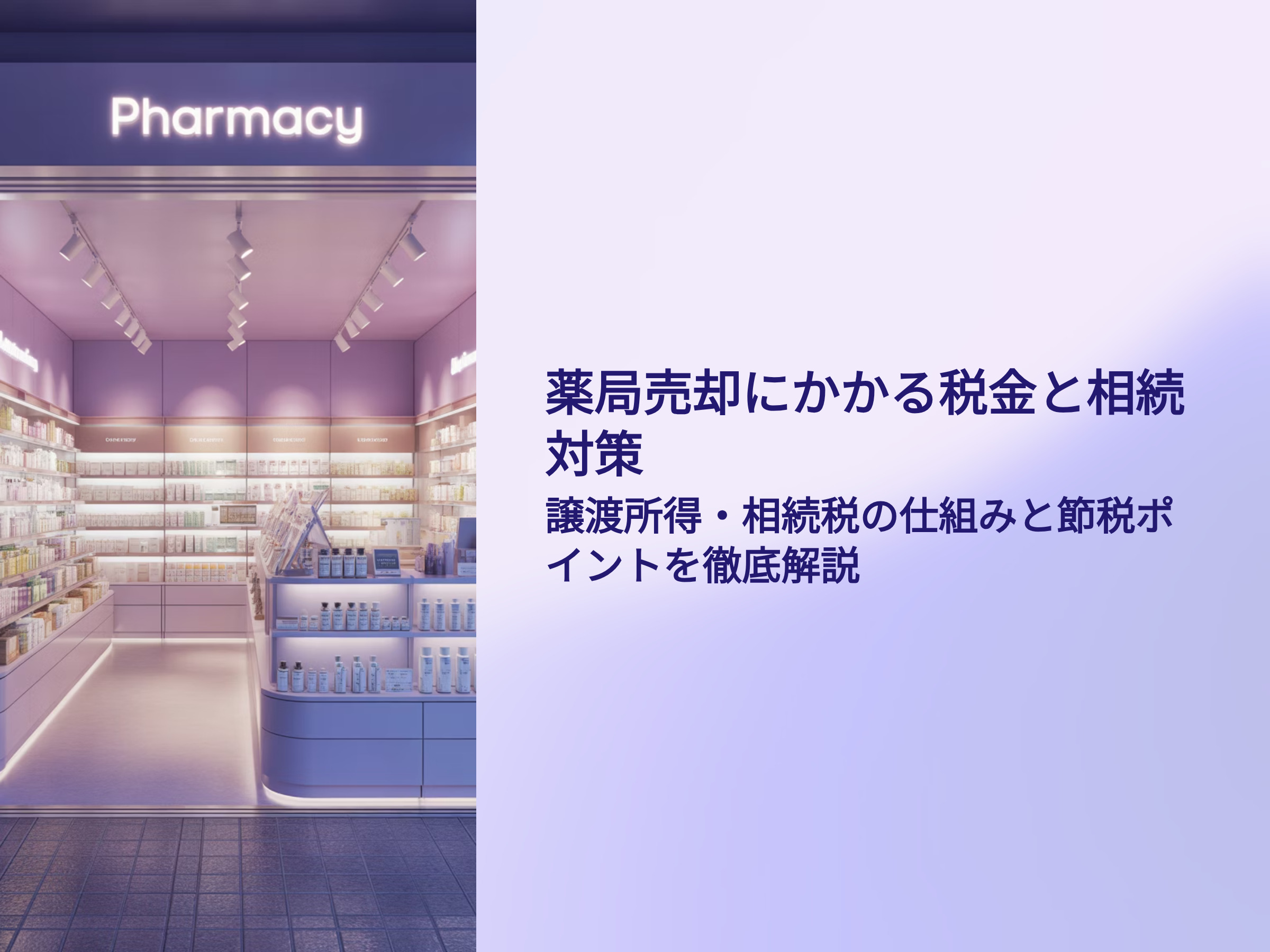 薬局売却にかかる税金と相続税対策