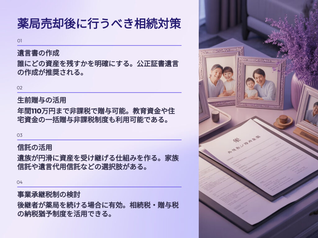 薬局売却後に行うべき相続対策