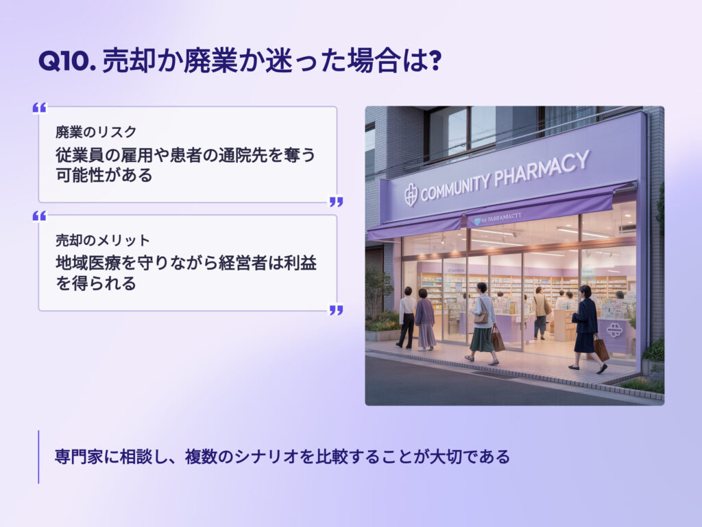 薬局売却か廃業か迷った場合は？