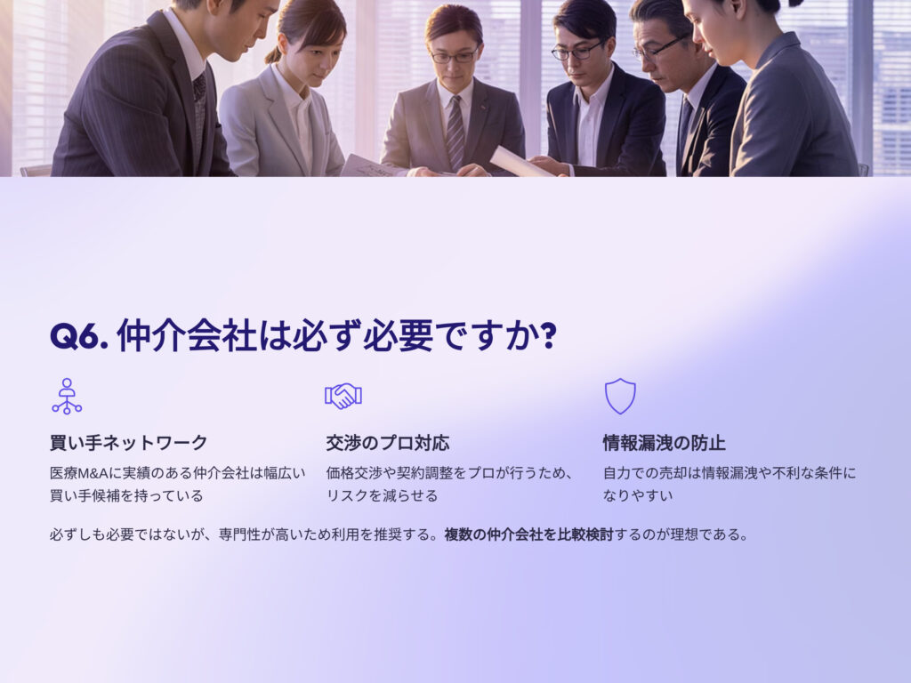 薬局売却するのにM&A仲介会社は必ず必要ですか？