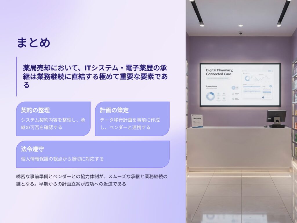 薬局売却　システム電子薬歴　まとめ