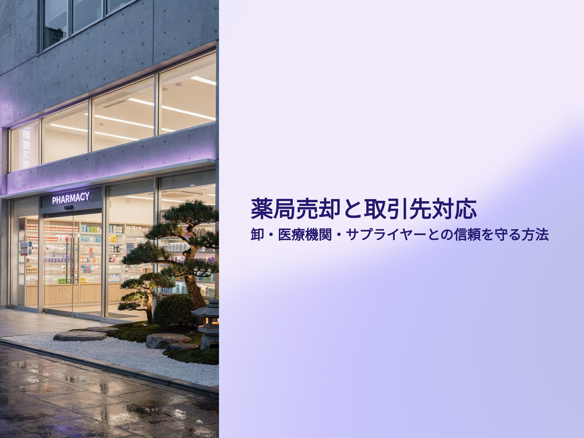 薬局売却と取引先対応