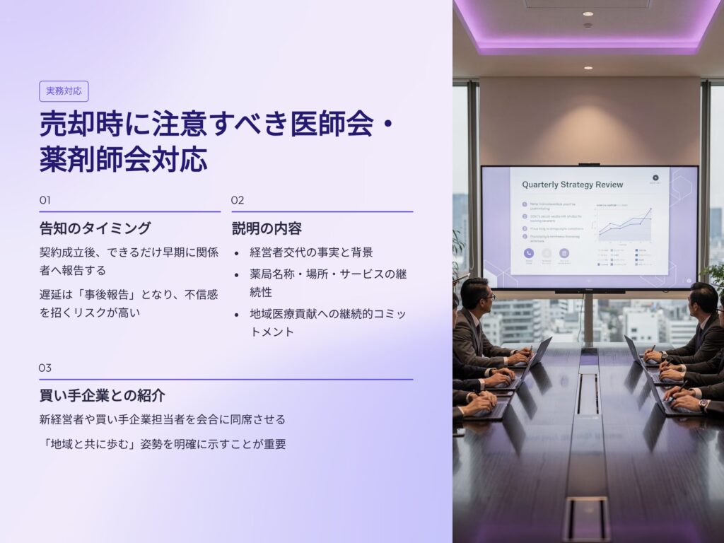 薬局売却時に注意すべき薬剤師会対応