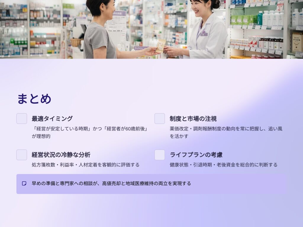 薬局売却タイミングまとめ