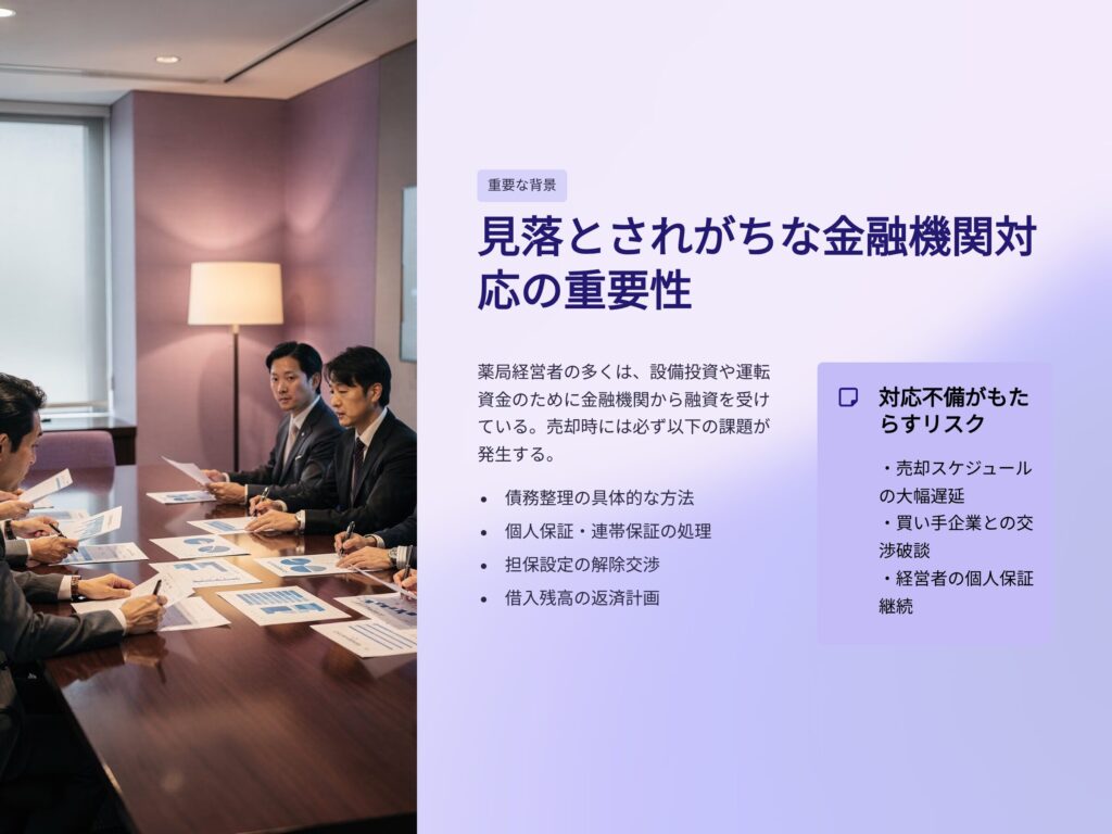 薬局M&Aで見落とされがちな金融機関対応