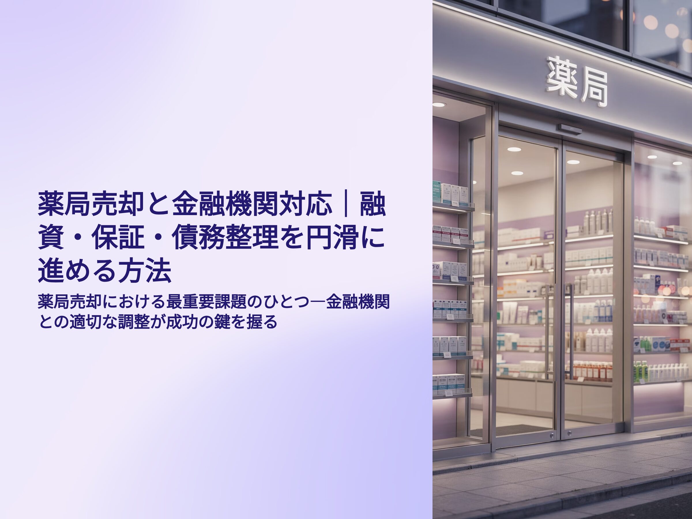薬局M&Aにおける金融機関対応